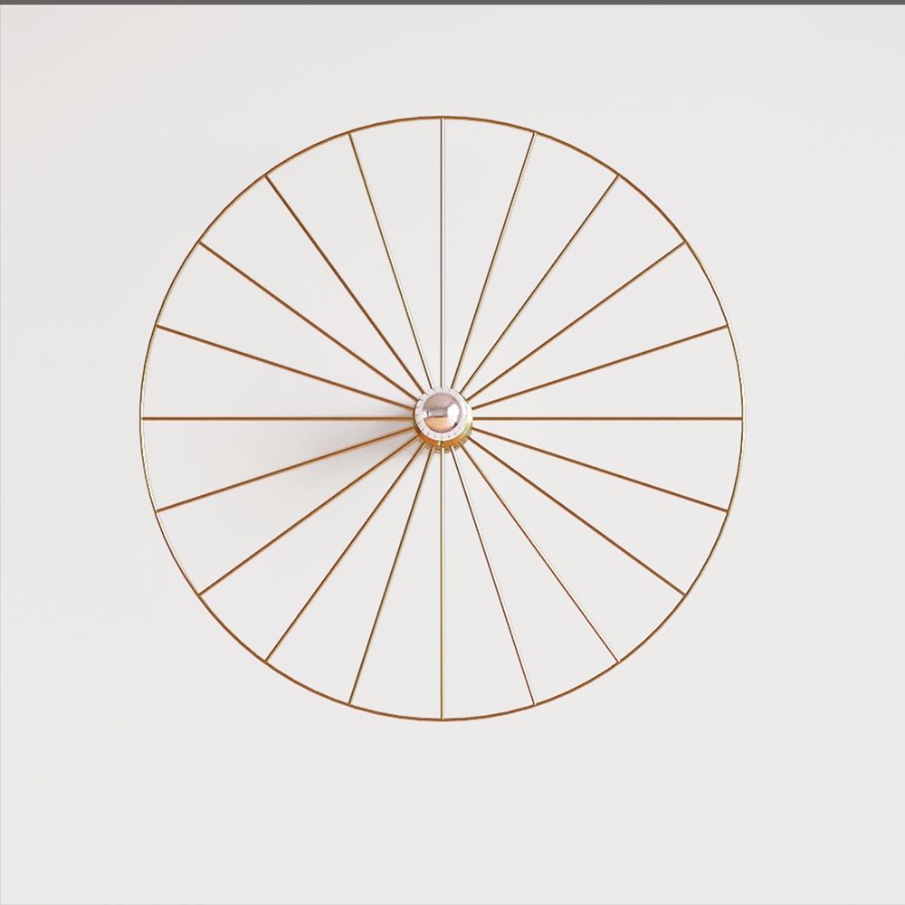 Бра Wheel 60 cm золотой + цоколь 5 cm золотой