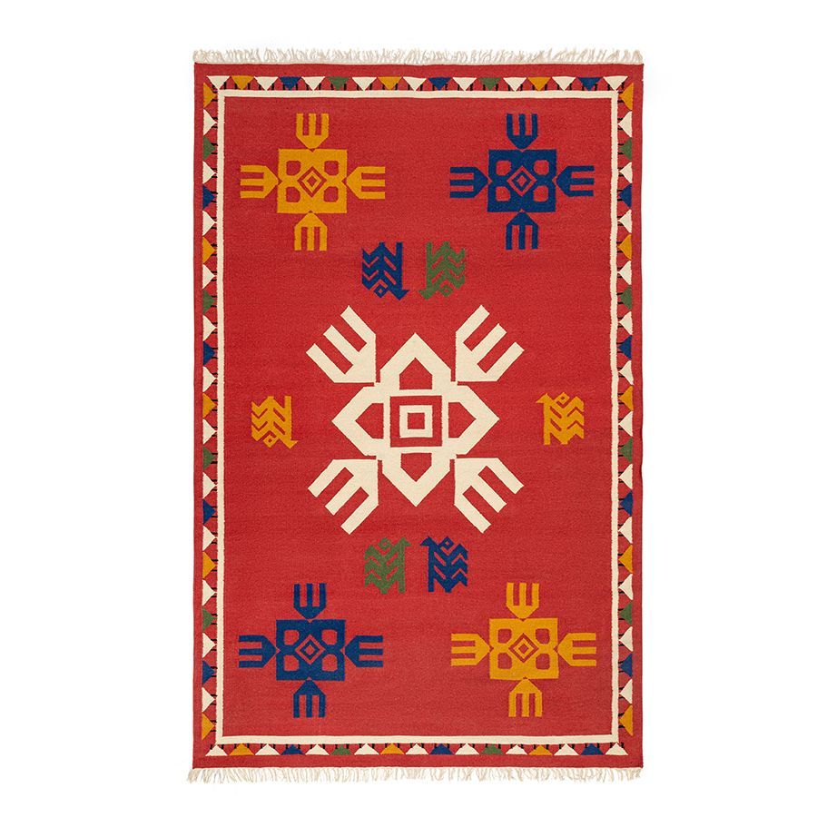 Ковер из шерсти по мотивам чувашских орнаментов из коллекции cultural heritage, 160х230 см