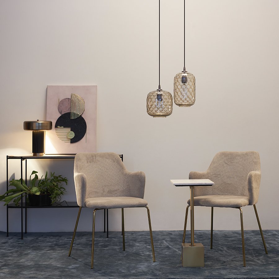 Лампа настольная stone, D28х35 см, черная/золотистая