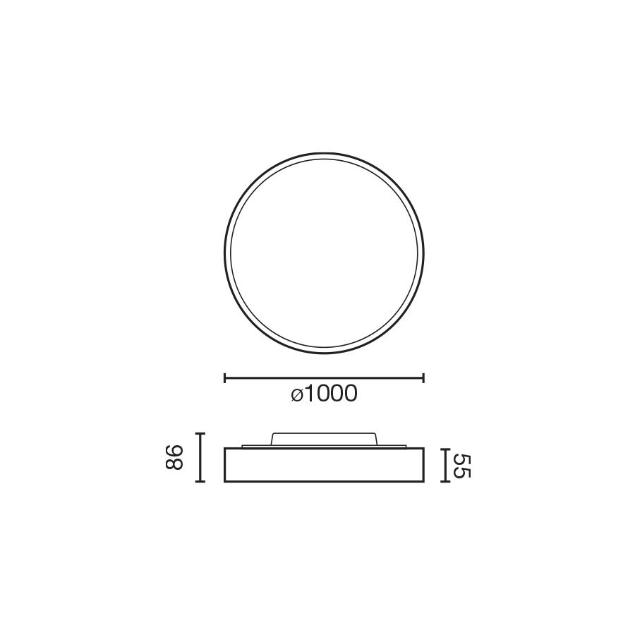 Потолочный светильник DOMIO Ш1000 95W белый OPAL 4000K CRI80