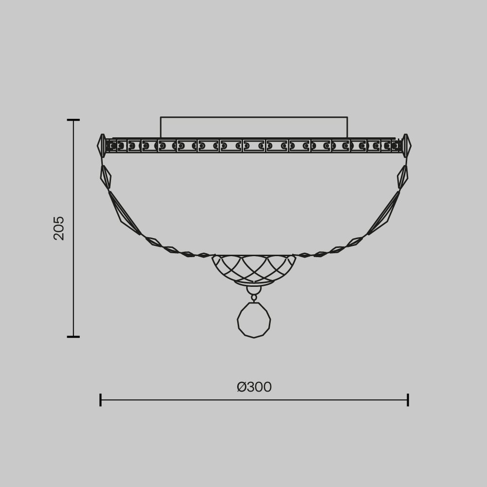 Люстра Basfor DIA100-CL-03-G