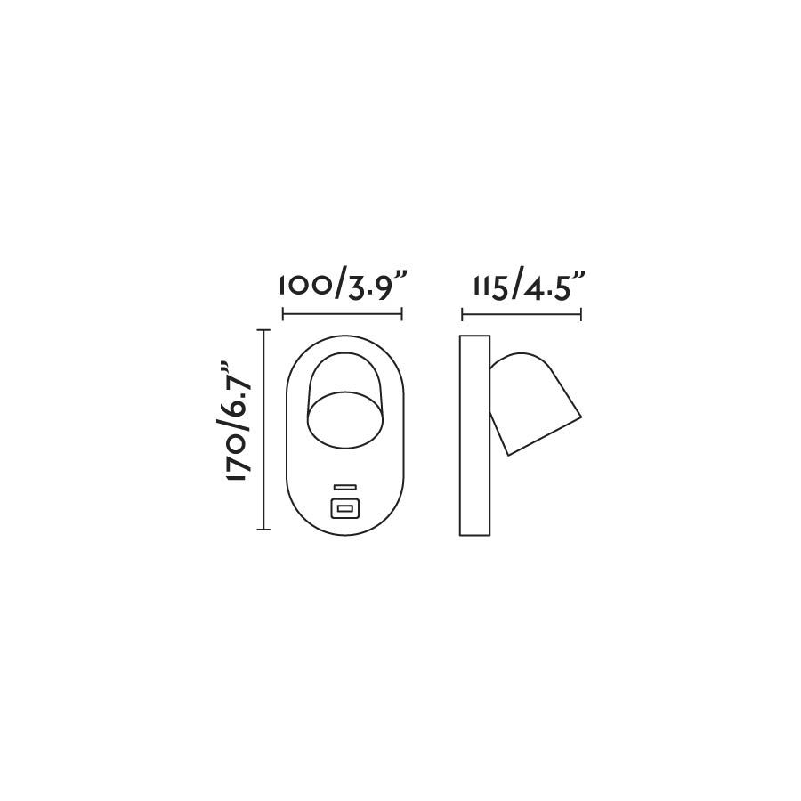 Настенный светильник CORB USB C черный