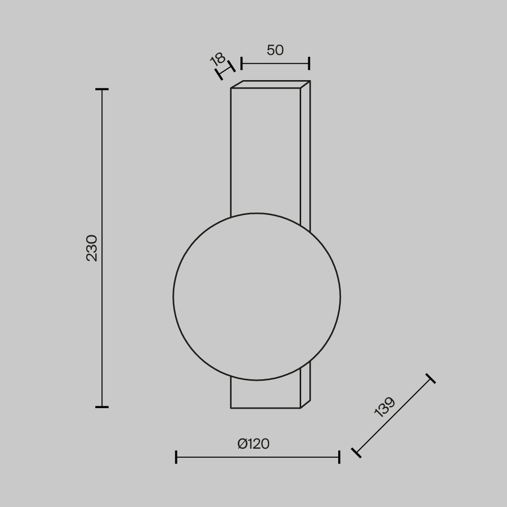 Настенный светильник (бра) Lunella MOD470WL-01BS