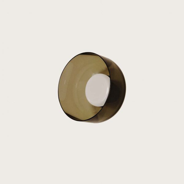 Настенный светильник Ipon черный металл, плафон smoked Greenish brown