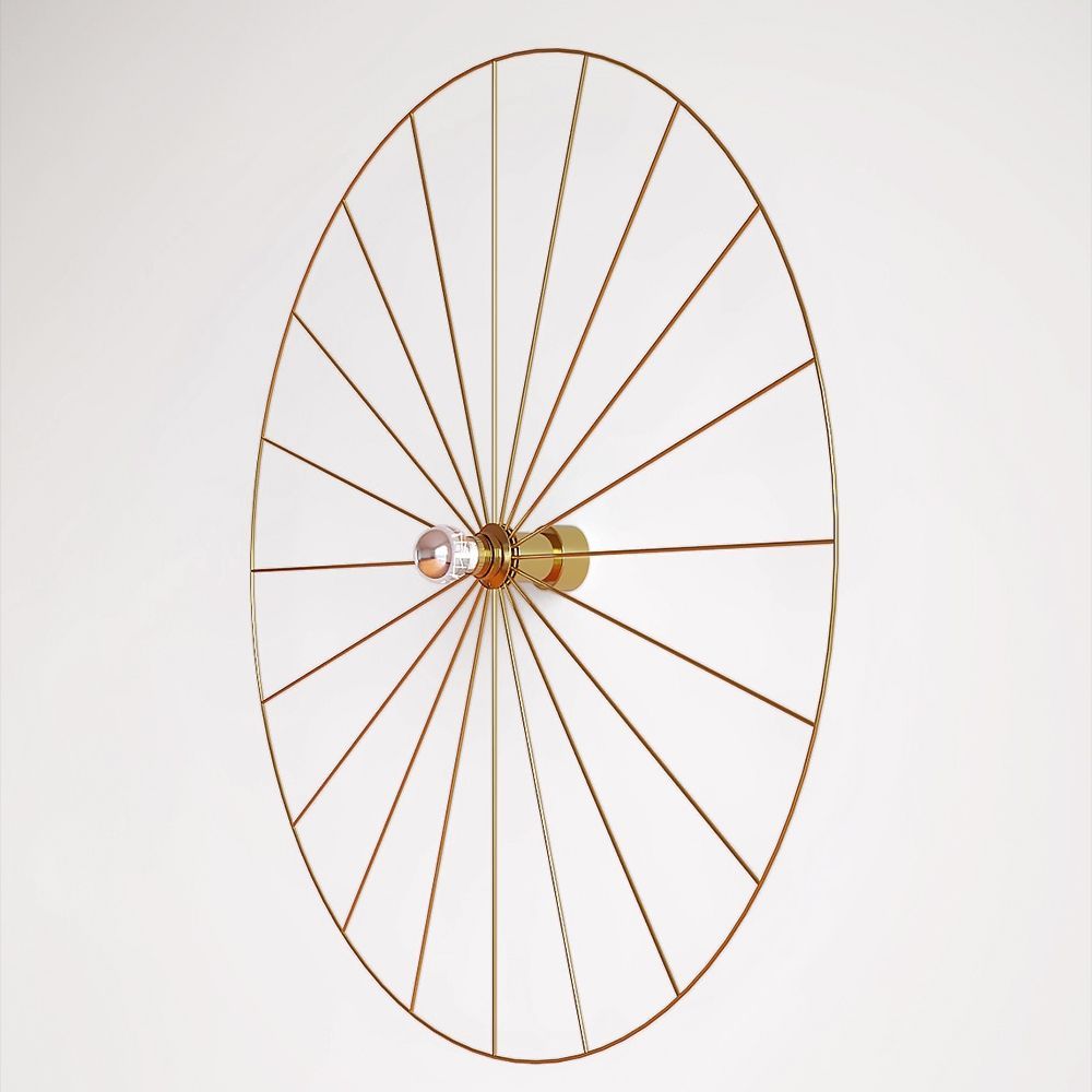 Бра Wheel 90 cm золотой + цоколь 5 cm золотой
