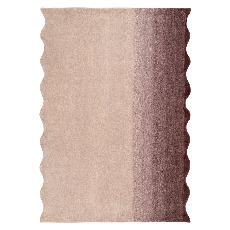 Ковер из шерсти over horizon цвета марсала из коллекции trendy ruffles, 200х300 см