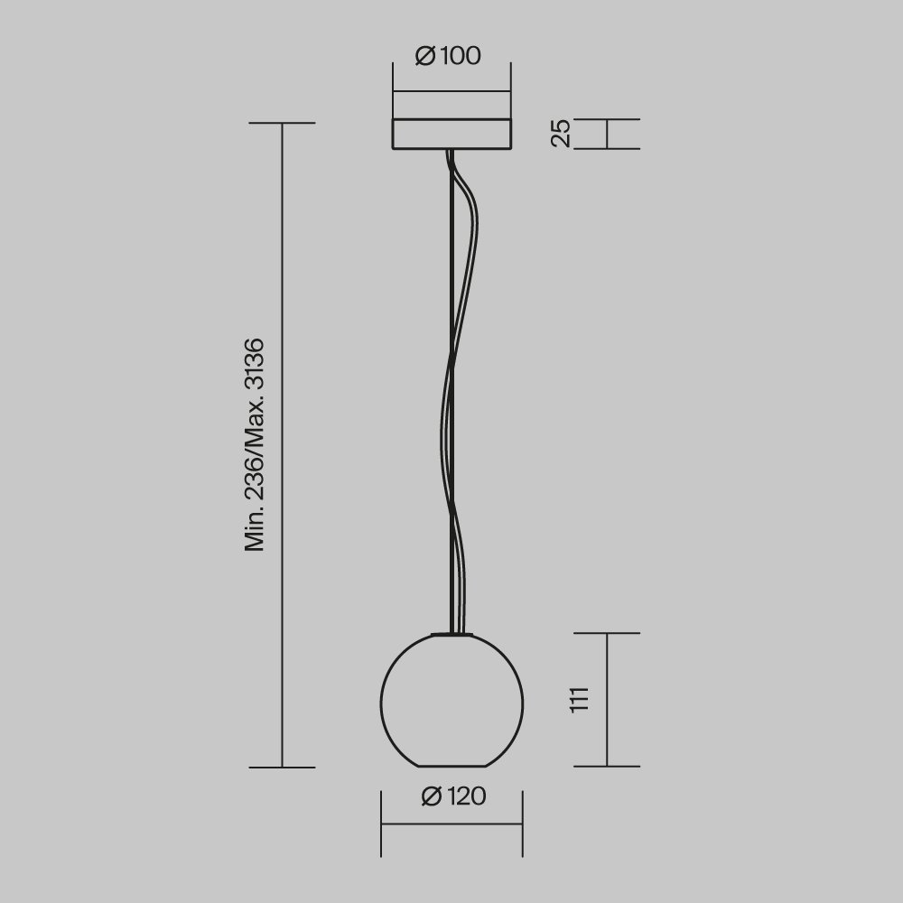 Подвесной светильник Basic Texture MOD461PL-01GR