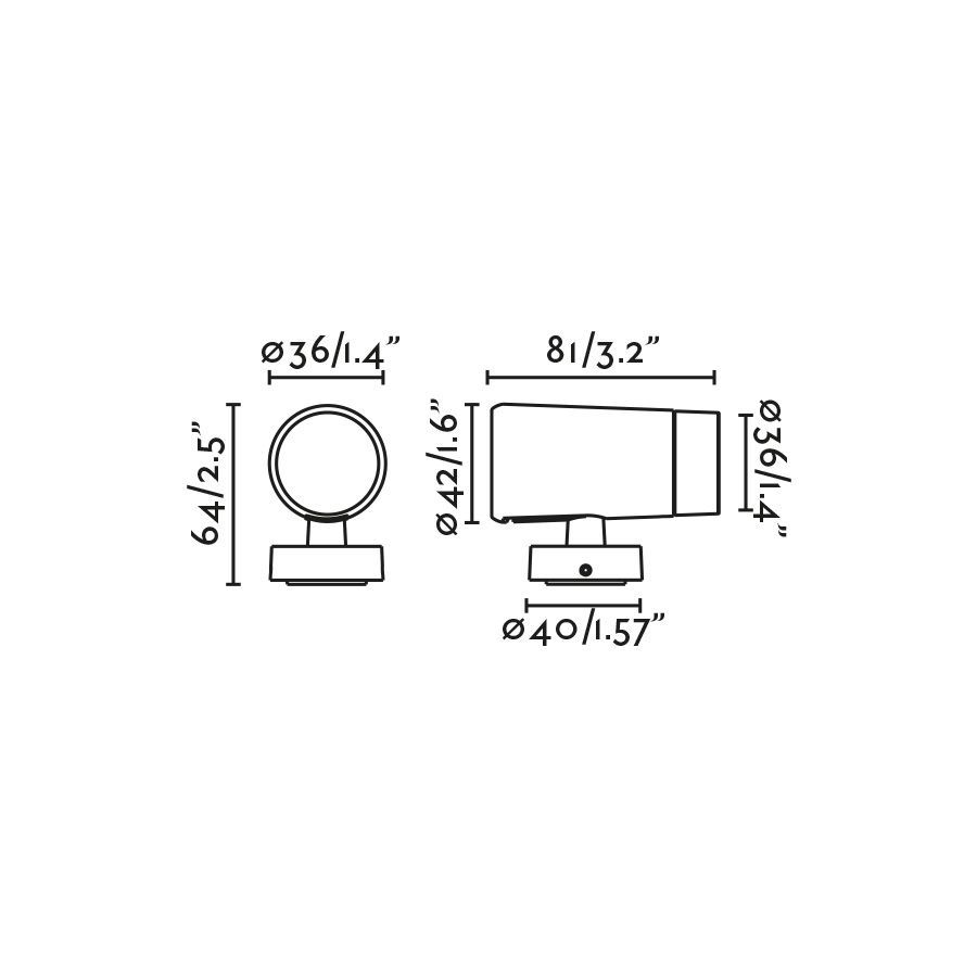 Уличный прожектор Puk черный LED Ш36 4W 3000K 8° 24V