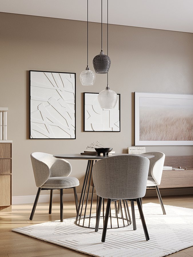 Панно декоративное с эффектом 3d minimalism, с черной рамой, 70х100 см