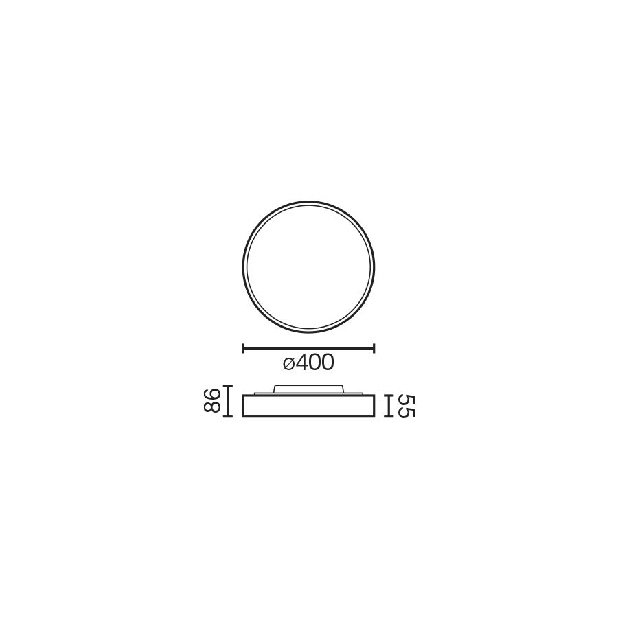 Потолочный светильник DOMIO Ш400 36W белый PRISM 3000K CRI80 CASAMBI