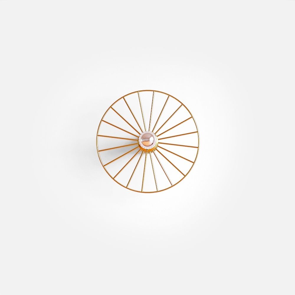 Бра Wheel 30 cm золотой + цоколь 25 cm золотой