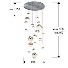 Подвесной светильник Sphere LED 27L Ø80 DIM BLUETOOTH цветной