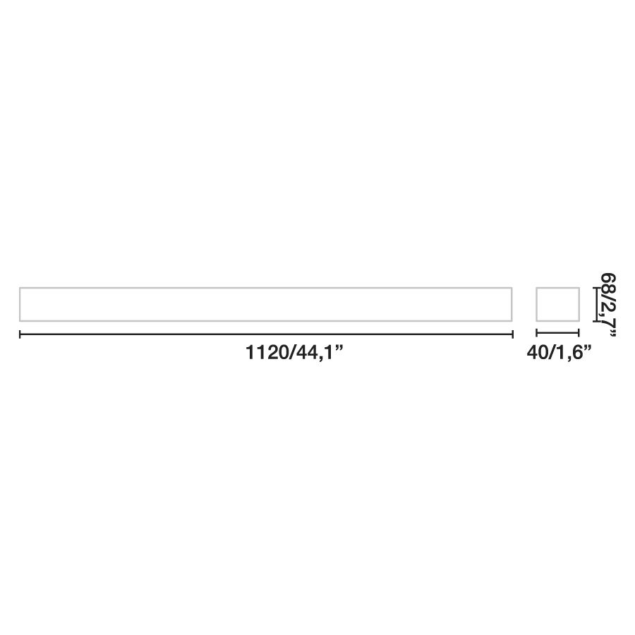 Потолочный светильник Via PRISMATICO серый 112CM 25W 4000K