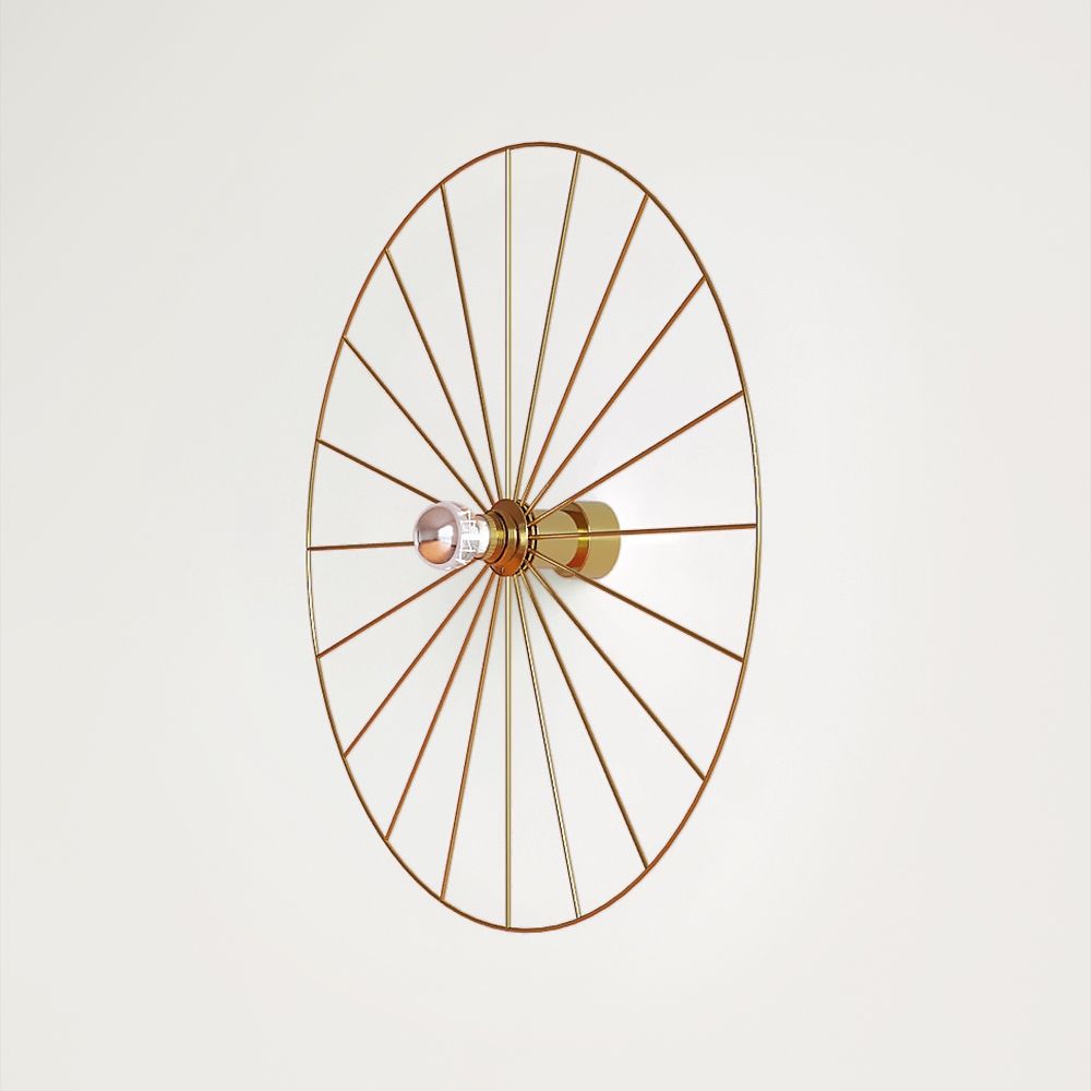 Бра Wheel 60 cm золотой + цоколь 5 cm золотой