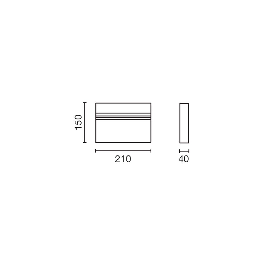 Настенный светильник BLIT APLIQUE 210mm 20W 3000K CRI90 черный CASAMBI