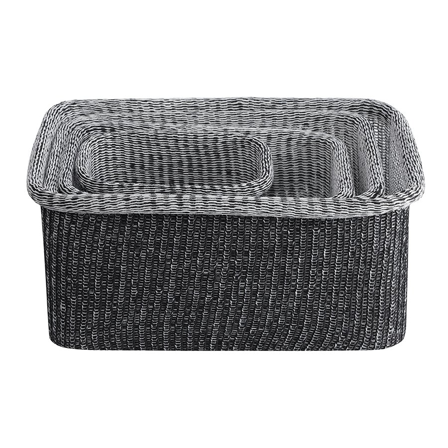 Набор из 4-х корзин для хранения sustainable collection, черный